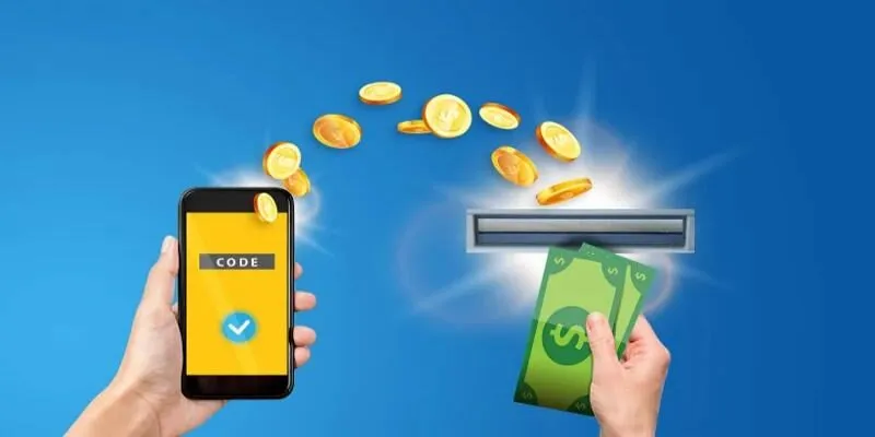 Thao t&aacute;c r&uacute;t tiền